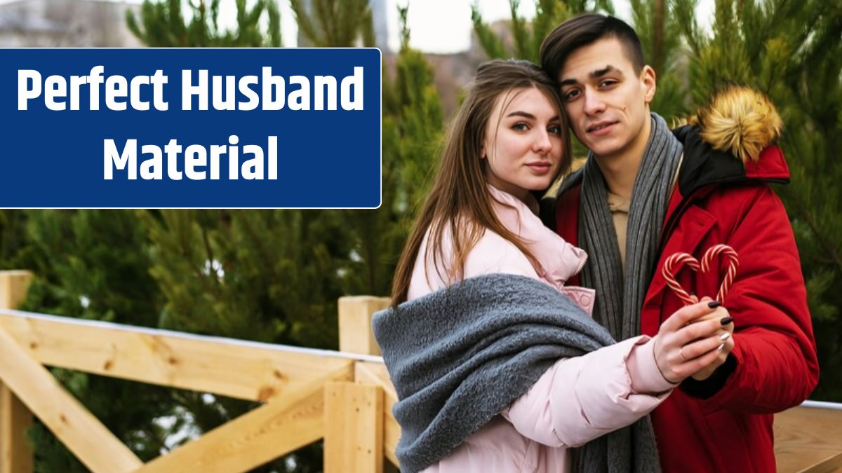 A young couple are holding a heart shaped candy cane and hugging. Christmas, new year and love.