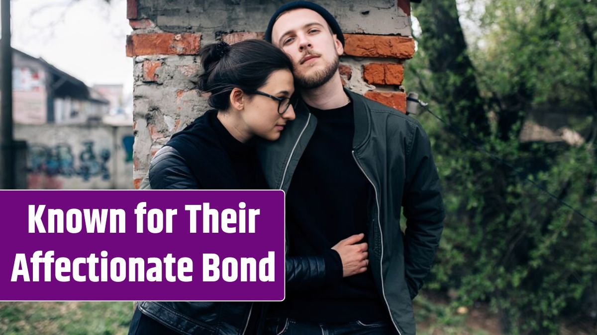 Couple hugging with chimney background.