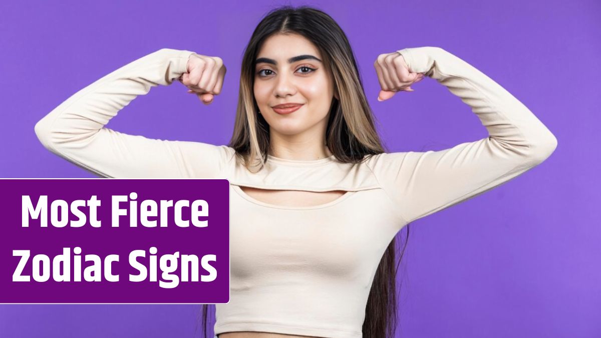 Young girl squeezing her biceps and smiling to the camera.