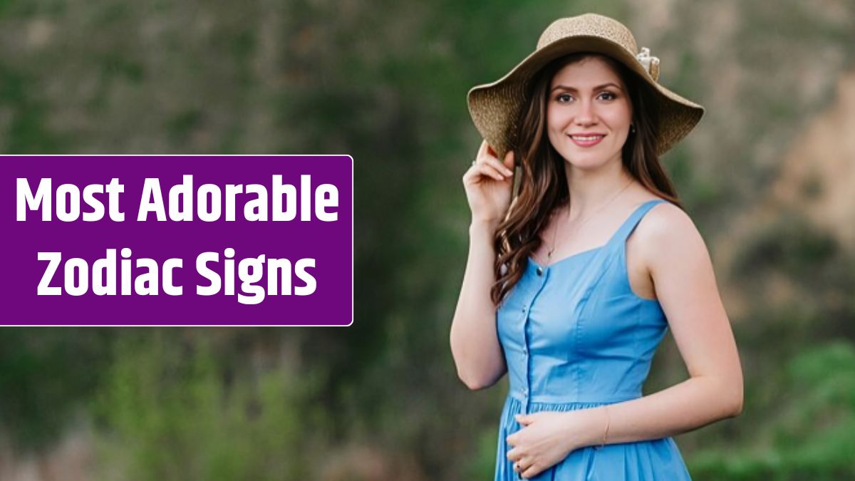 Young girl in a straw hat with large brim on mountain green slopes.